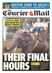 Courier Mail (Australia) Newspaper Front Page for 9 January 2014