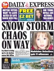Daily Express () Newspaper Front Page for 10 December 2014