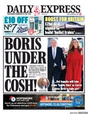 Daily Express () Newspaper Front Page for 10 December 2021