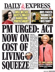 Daily Express () Newspaper Front Page for 10 January 2022