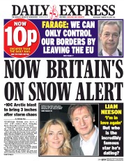 Daily Express () Newspaper Front Page for 10 February 2016