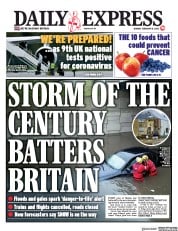 Daily Express () Newspaper Front Page for 10 February 2020