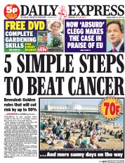 Daily Express () Newspaper Front Page for 10 March 2014