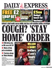 Daily Express () Newspaper Front Page for 10 March 2020