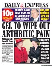Daily Express () Newspaper Front Page for 10 April 2013