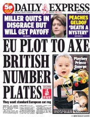 Daily Express () Newspaper Front Page for 10 April 2014