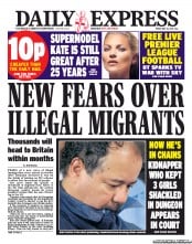 Daily Express () Newspaper Front Page for 10 May 2013
