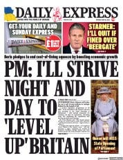 Daily Express () Newspaper Front Page for 10 May 2022