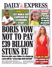 Daily Express () Newspaper Front Page for 10 June 2019