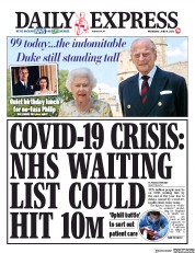 Daily Express () Newspaper Front Page for 10 June 2020