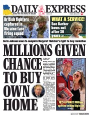 Daily Express () Newspaper Front Page for 10 June 2022