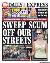 Daily Express () Newspaper Front Page for 10 August 2011