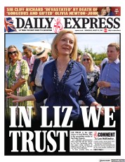 Daily Express () Newspaper Front Page for 10 August 2022