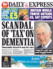 Daily Express () Newspaper Front Page for 10 September 2014
