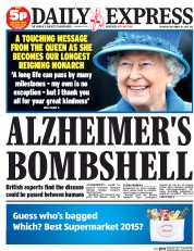 Daily Express () Newspaper Front Page for 10 September 2015