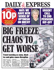 Daily Express () Newspaper Front Page for 11 December 2017