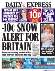 Daily Express () Newspaper Front Page for 11 January 2017