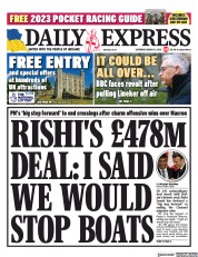 Daily Express () Newspaper Front Page for 11 March 2023