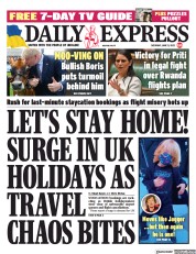 Daily Express () Newspaper Front Page for 11 June 2022