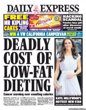 Daily Express () Newspaper Front Page for 11 July 2011