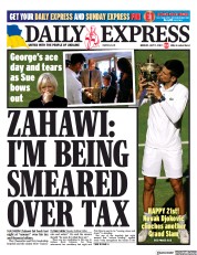 Daily Express () Newspaper Front Page for 11 July 2022