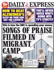 Daily Express () Newspaper Front Page for 11 August 2015