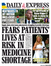 Daily Express () Newspaper Front Page for 11 August 2022