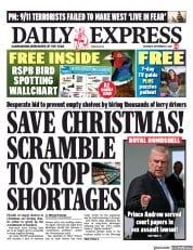 Daily Express () Newspaper Front Page for 11 September 2021