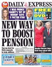 Daily Express () Newspaper Front Page for 12 October 2015
