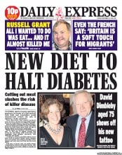 Daily Express () Newspaper Front Page for 12 November 2013