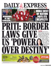Daily Express () Newspaper Front Page for 12 November 2020