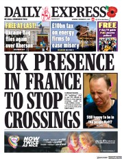 Daily Express () Newspaper Front Page for 12 November 2022