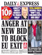 Daily Express () Newspaper Front Page for 12 December 2016