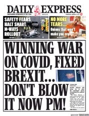 Daily Express () Newspaper Front Page for 12 January 2022