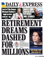 Daily Express () Newspaper Front Page for 12 January 2023