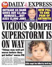 Daily Express () Newspaper Front Page for 12 February 2014