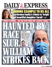Daily Express () Newspaper Front Page for 12 March 2021