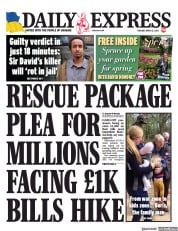 Daily Express () Newspaper Front Page for 12 April 2022