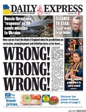Daily Express () Newspaper Front Page for 12 May 2023