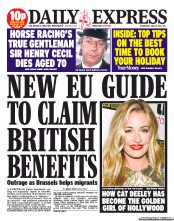 Daily Express () Newspaper Front Page for 12 June 2013