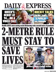 Daily Express () Newspaper Front Page for 12 June 2020