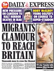 Daily Express () Newspaper Front Page for 12 August 2014