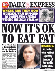Daily Express () Newspaper Front Page for 12 August 2015