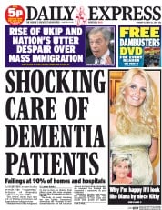 Daily Express () Newspaper Front Page for 13 October 2014