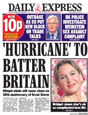 Daily Express () Newspaper Front Page for 13 October 2017