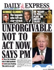 Daily Express () Newspaper Front Page for 13 October 2020