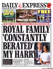 Daily Express () Newspaper Front Page for 13 November 2021
