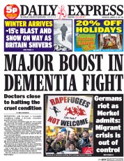 Daily Express () Newspaper Front Page for 13 January 2016