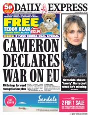 Daily Express () Newspaper Front Page for 13 May 2015