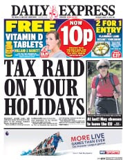 Daily Express () Newspaper Front Page for 13 August 2016